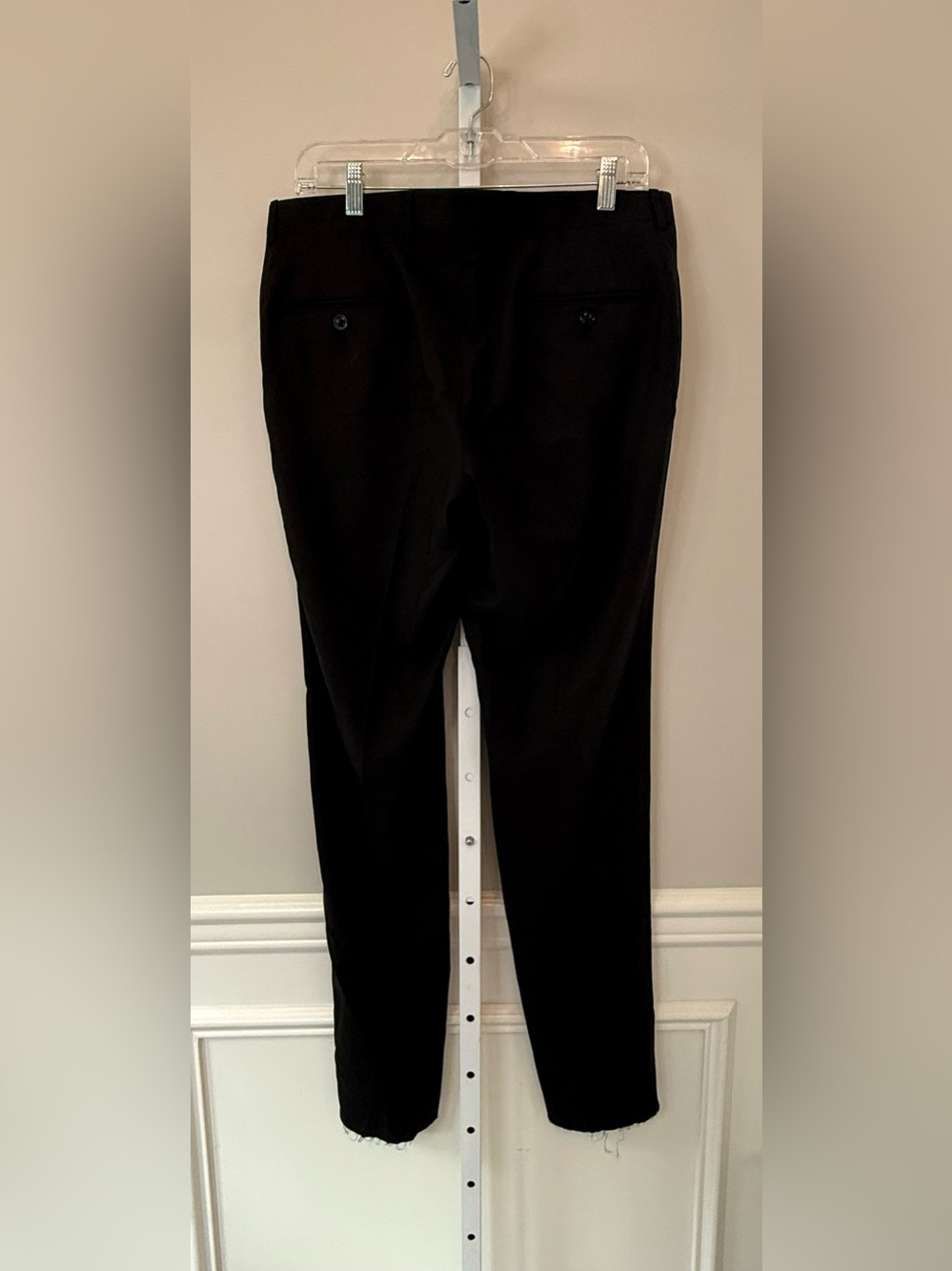 Ted Baker 100% Wool Dress Pants Raw Hem Black Tailored Trousers Men’s - Picture 4 of 10